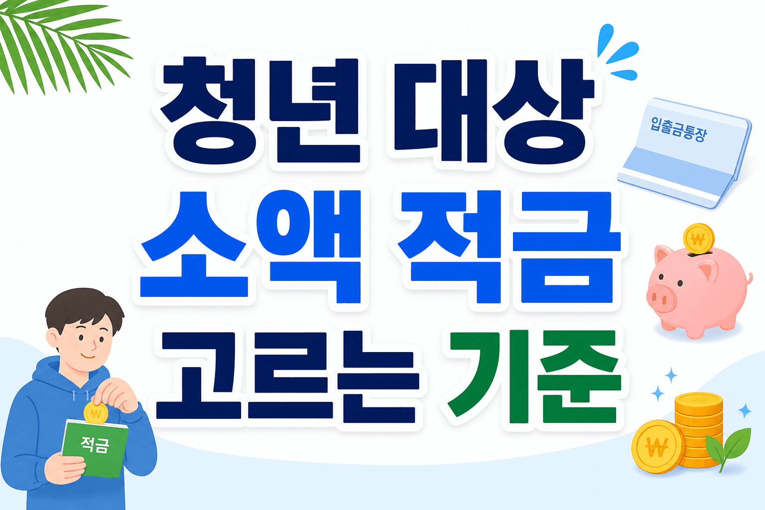 청년 대상 소액 적금 상품 고르는 기준