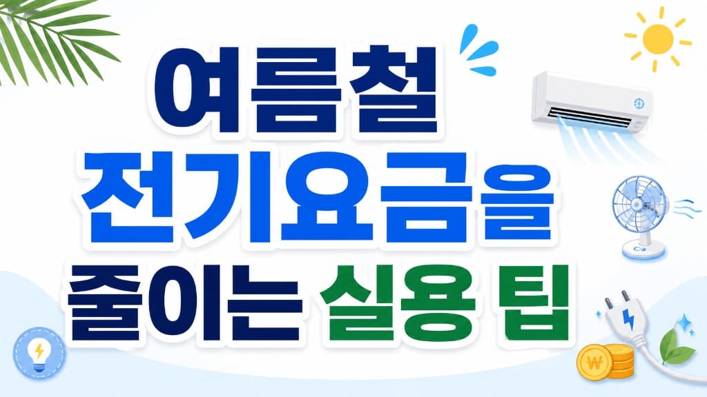 여름철 전기요금을 줄이는 실용 팁